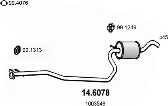 ASSO 14.6078 - Средний глушитель выхлопных газов unicars.by