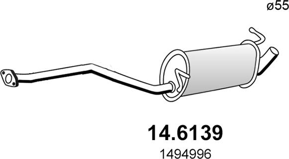 ASSO 14.6139 - Средний глушитель выхлопных газов unicars.by