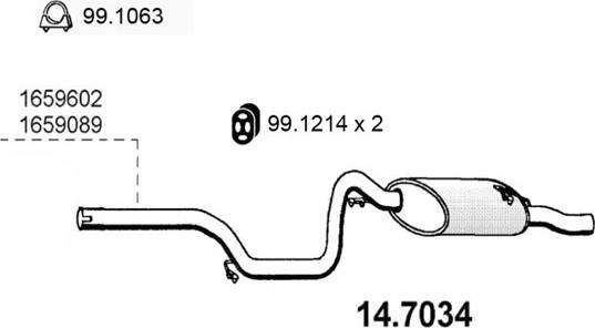 ASSO 14.7034 - Глушитель выхлопных газов, конечный unicars.by