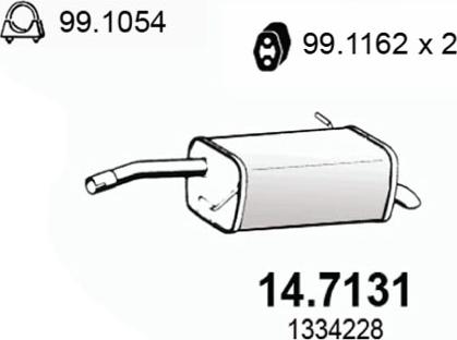 ASSO 14.7131 - Глушитель выхлопных газов, конечный unicars.by