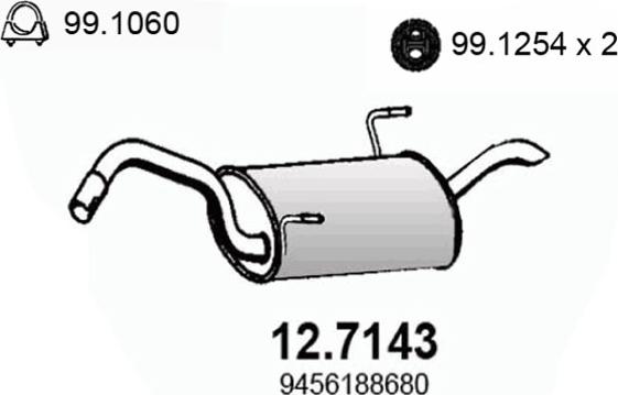 ASSO 12.7143 - Глушитель выхлопных газов, конечный unicars.by