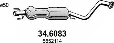 ASSO 34.6083 - Средний глушитель выхлопных газов unicars.by