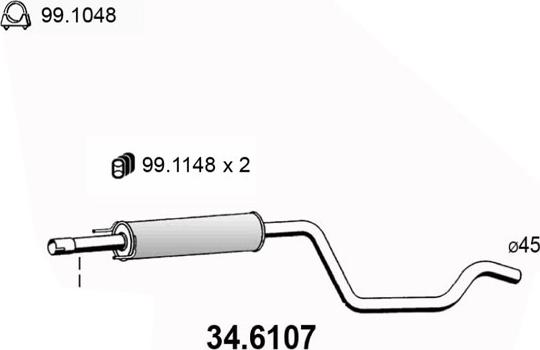 ASSO 34.6107 - Средний глушитель выхлопных газов unicars.by