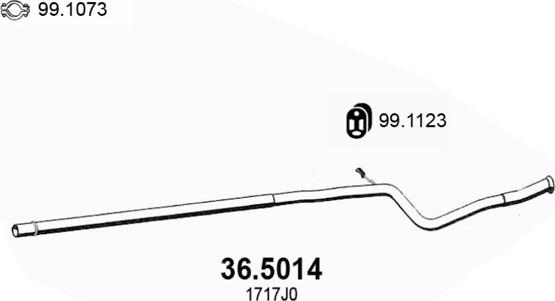 ASSO 36.5014 - Труба выхлопного газа unicars.by