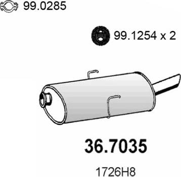 ASSO 36.7035 - Глушитель выхлопных газов, конечный unicars.by