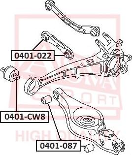 ASVA 0401-087 - Сайлентблок, рычаг подвески колеса unicars.by