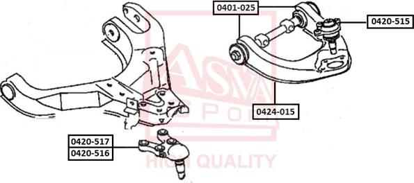 ASVA 0420-517 - Шаровая опора, несущий / направляющий шарнир unicars.by