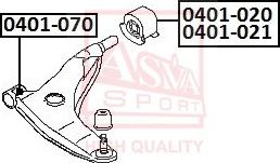 ASVA 0401-020 - Сайлентблок, рычаг подвески колеса unicars.by