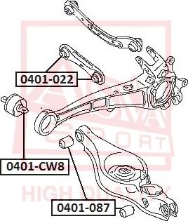 ASVA 0401-022 - Сайлентблок, рычаг подвески колеса unicars.by