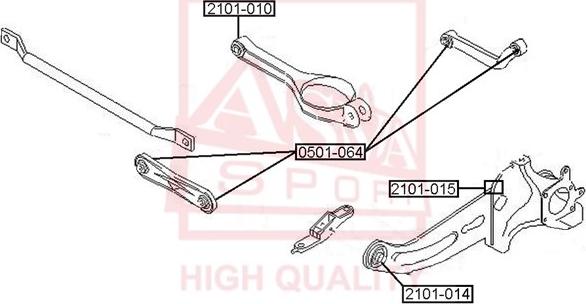 ASVA 0501-064 - Сайлентблок, рычаг подвески колеса unicars.by