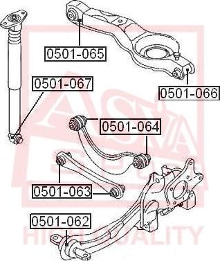 ASVA 0501-065 - Сайлентблок, рычаг подвески колеса unicars.by