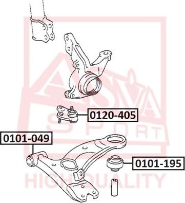 ASVA 0101-049 - Сайлентблок, рычаг подвески колеса unicars.by