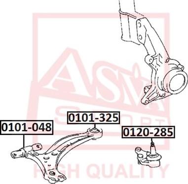 ASVA 0101-048 - Сайлентблок, рычаг подвески колеса unicars.by