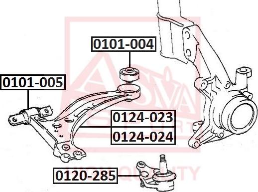 ASVA 0120-285 - Шаровая опора, несущий / направляющий шарнир unicars.by