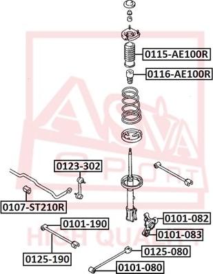 ASVA 0123-302 - Тяга / стойка, стабилизатор unicars.by