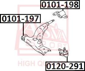 ASVA 0101-197 - Сайлентблок, рычаг подвески колеса unicars.by