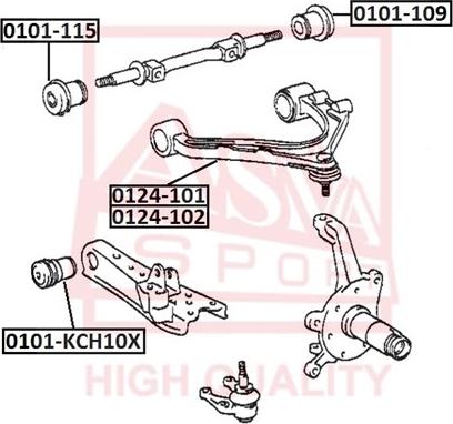 ASVA 0101-109 - Сайлентблок, рычаг подвески колеса unicars.by