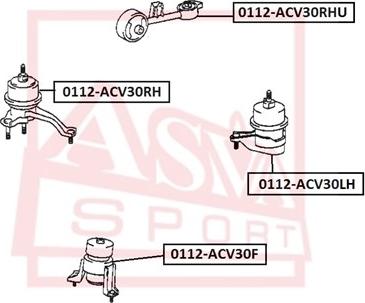 ASVA 0112-ACV30F - Подушка, опора, подвеска двигателя unicars.by