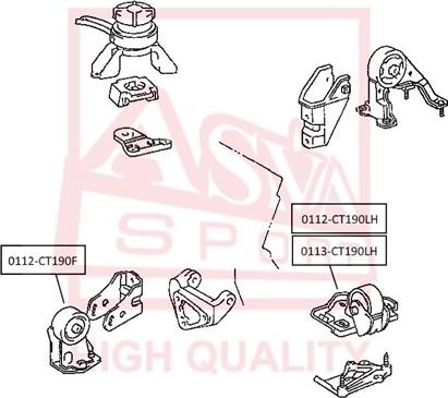 ASVA 0112-CT190LH - Подушка, опора, подвеска двигателя unicars.by