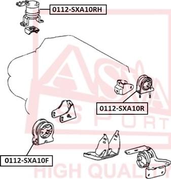 ASVA 0112-SXA10R - Подушка, опора, подвеска двигателя unicars.by