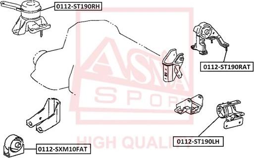 ASVA 0112-SXM10FAT - Подушка, опора, подвеска двигателя unicars.by