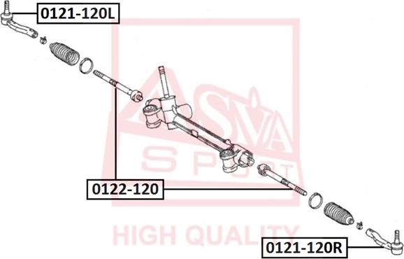 ASVA 0121-120L - Наконечник рулевой тяги, шарнир unicars.by