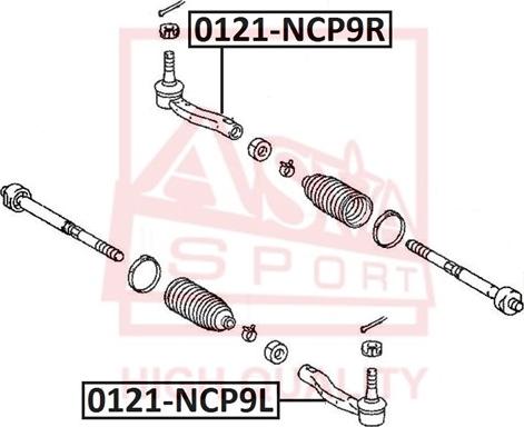 ASVA 0121-NCP9L - Наконечник рулевой тяги, шарнир unicars.by