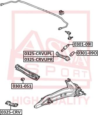 ASVA 0301-09O - Сайлентблок, рычаг подвески колеса unicars.by