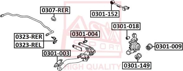 ASVA 0301-149 - Сайлентблок, рычаг подвески колеса unicars.by