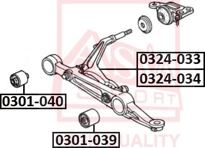 ASVA 0301-039 - Сайлентблок, рычаг подвески колеса unicars.by