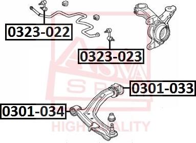 ASVA 0323-023 - Тяга / стойка, стабилизатор unicars.by