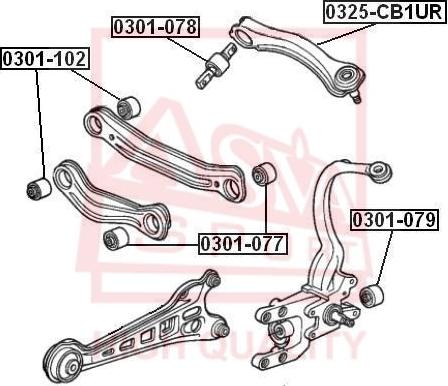 ASVA 0301-079 - Сайлентблок, стойка амортизатора unicars.by