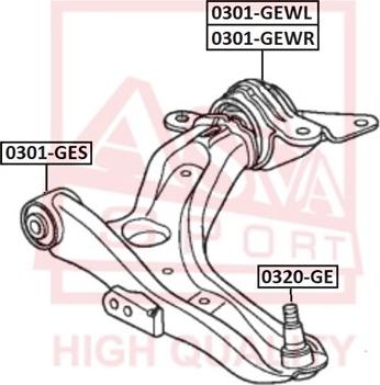 ASVA 0320-GE - Шаровая опора, несущий / направляющий шарнир unicars.by