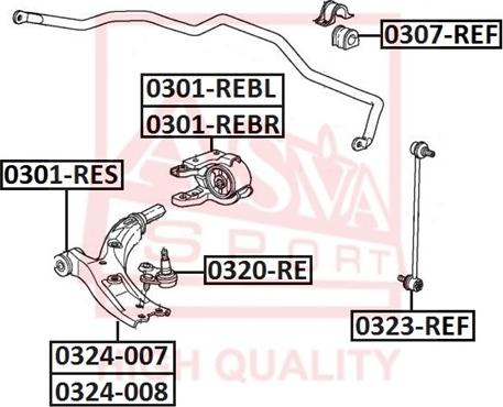 ASVA 0301-REBL - Сайлентблок, рычаг подвески колеса unicars.by