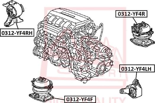 ASVA 0312-YF4RH - Подушка, опора, подвеска двигателя unicars.by