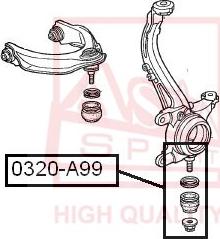 ASVA 0320-A99 - Шаровая опора, несущий / направляющий шарнир unicars.by