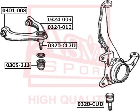 ASVA 0324-009 - Рычаг подвески колеса unicars.by