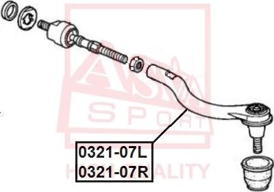 ASVA 0321-07R - Наконечник рулевой тяги, шарнир unicars.by