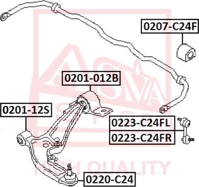 ASVA 0201-012B - Сайлентблок, рычаг подвески колеса unicars.by