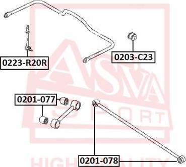 ASVA 0203-C23 - Втулка амортизатора, подушка unicars.by