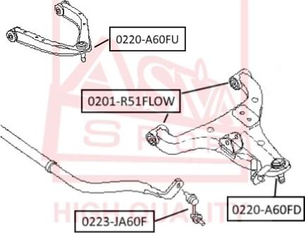 ASVA 0201-R51FLOW - Сайлентблок, рычаг подвески колеса unicars.by