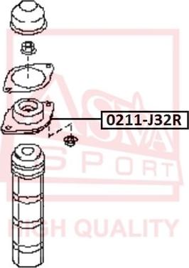 ASVA 0211-J32R - Опора стойки амортизатора, подушка unicars.by