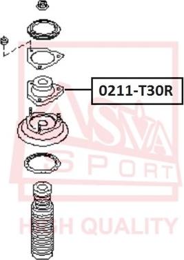 ASVA 0211-T30R - Опора стойки амортизатора, подушка unicars.by