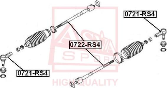 ASVA 0721-RS4 - Наконечник рулевой тяги, шарнир unicars.by