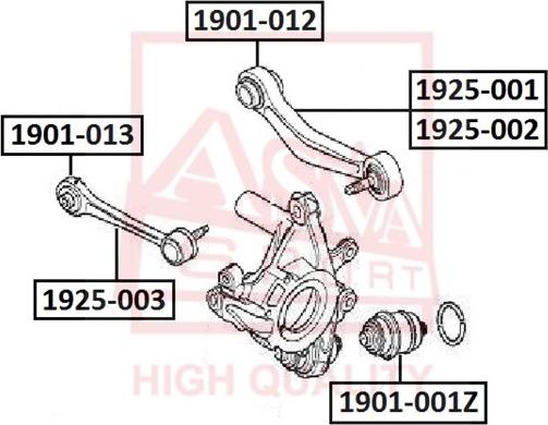 ASVA 1901-001Z - Сайлентблок, рычаг подвески колеса unicars.by