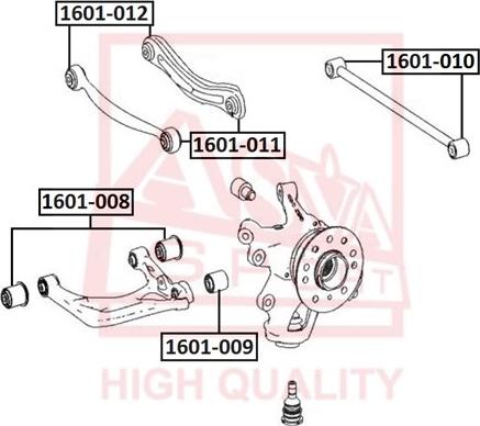 ASVA 1601-011 - Сайлентблок, рычаг подвески колеса unicars.by