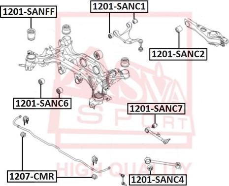 ASVA 1201-SANC7 - Сайлентблок, рычаг подвески колеса unicars.by