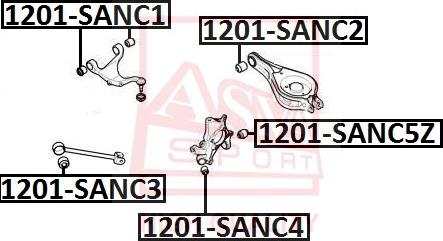 ASVA 1201-SANC5Z - Сайлентблок, рычаг подвески колеса unicars.by