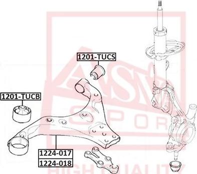 ASVA 1201-TUCB - Сайлентблок, рычаг подвески колеса unicars.by