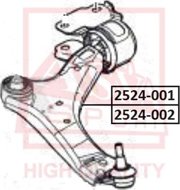 ASVA 2524-002 - Рычаг подвески колеса unicars.by